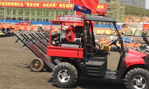 斯库尔消防摩托车参与贵州消防地震救援实战拉练